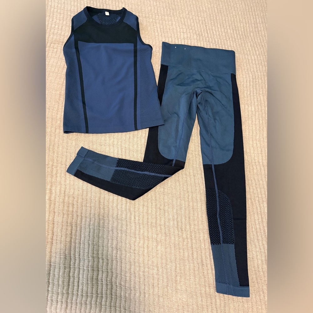 Joy Lab Navy Tank Top & Leggings Activewear Set XS